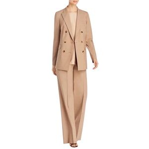 Lafayette 148 New York Stretch Wool Wide Leg Trouser Pants